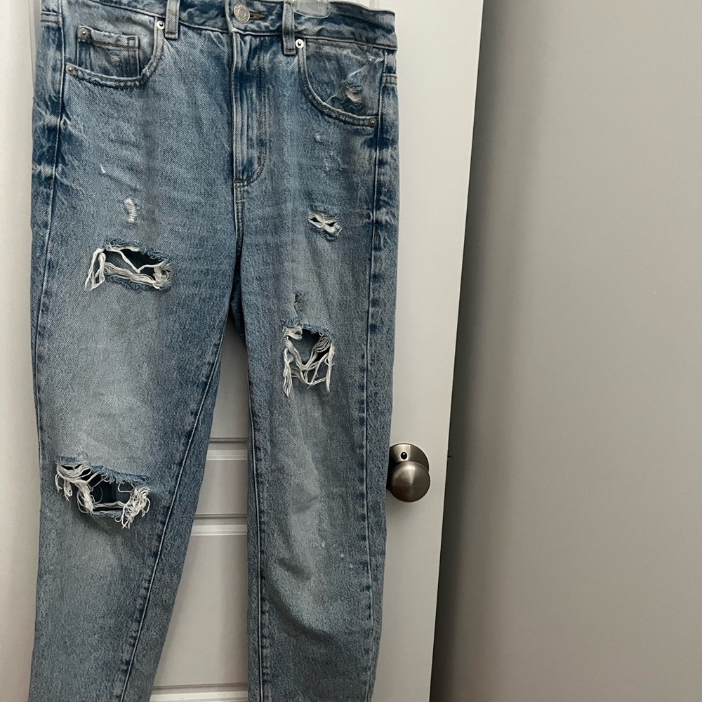 Garage ripped high rise mom jeans